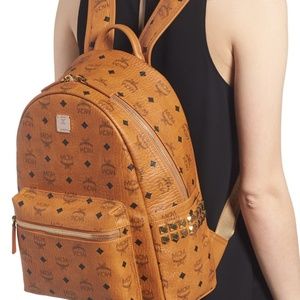 MCM Medium Stark Side Stud Coated Canvas Backpack